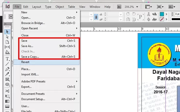 indesign-save-command