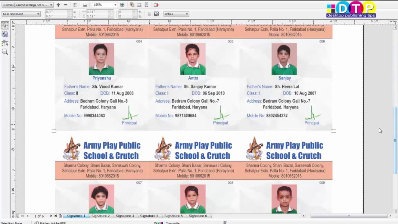 How to print Multiple School Identity Card on A4 in CorelDraw Using Print Preview