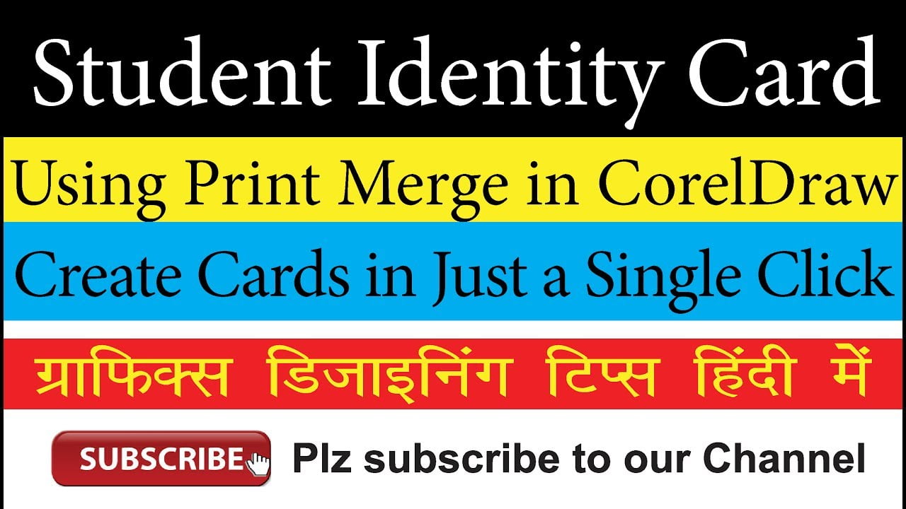 Creating School Identity Card with Print Merge Command in CorelDraw – Easiest Method: Video in Hindi