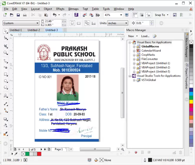 School ID Cards in 2 Minutes in CorelDraw