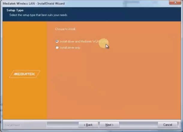 Mediatek Wireless LAN Setup - Setup Type