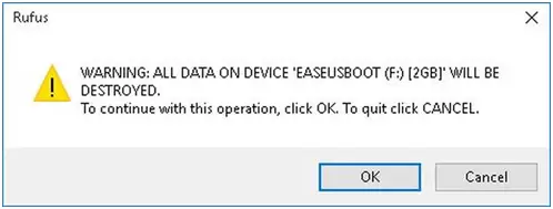 Rufus 2.2.668 - All data will be destroyed