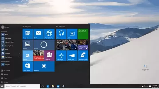 Windows 10 Desktop Home Screen