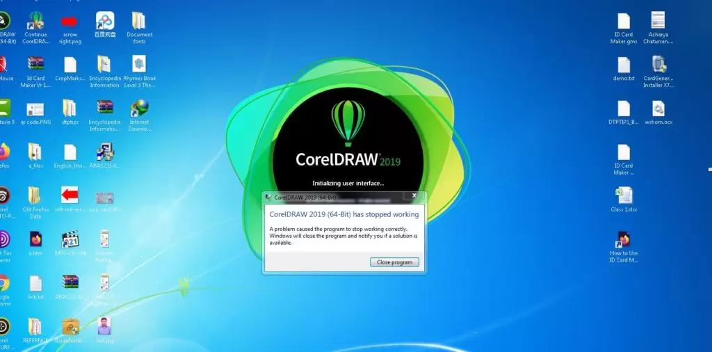 CorelDraw 2019 has stopped working