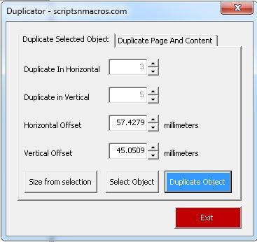 Duplicator CorelDraw Macro