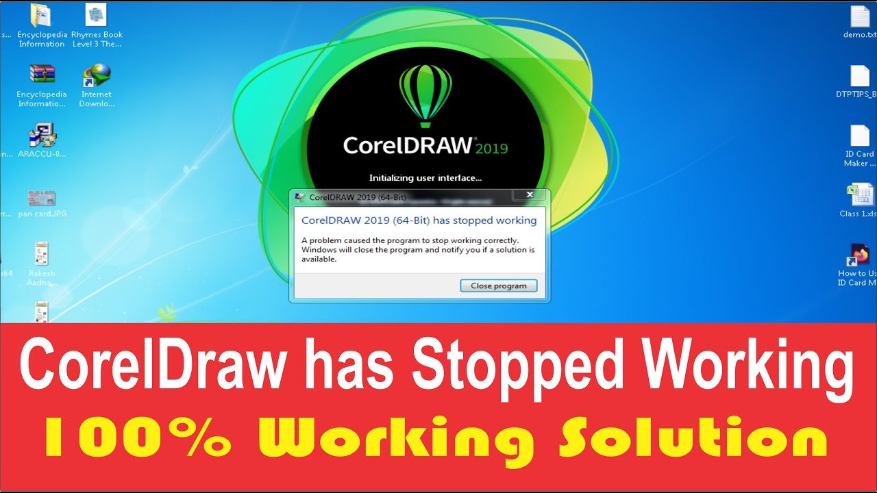 CorelDraw 2019 (64 Bit) has Stopped Working: 100% working solution