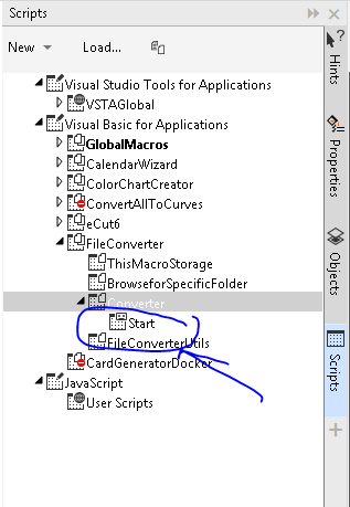 Scripts Manager Panel