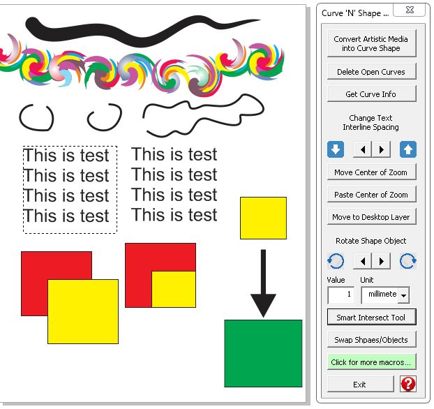 CorelDraw Macro: Curve and Shape Editor and Manager