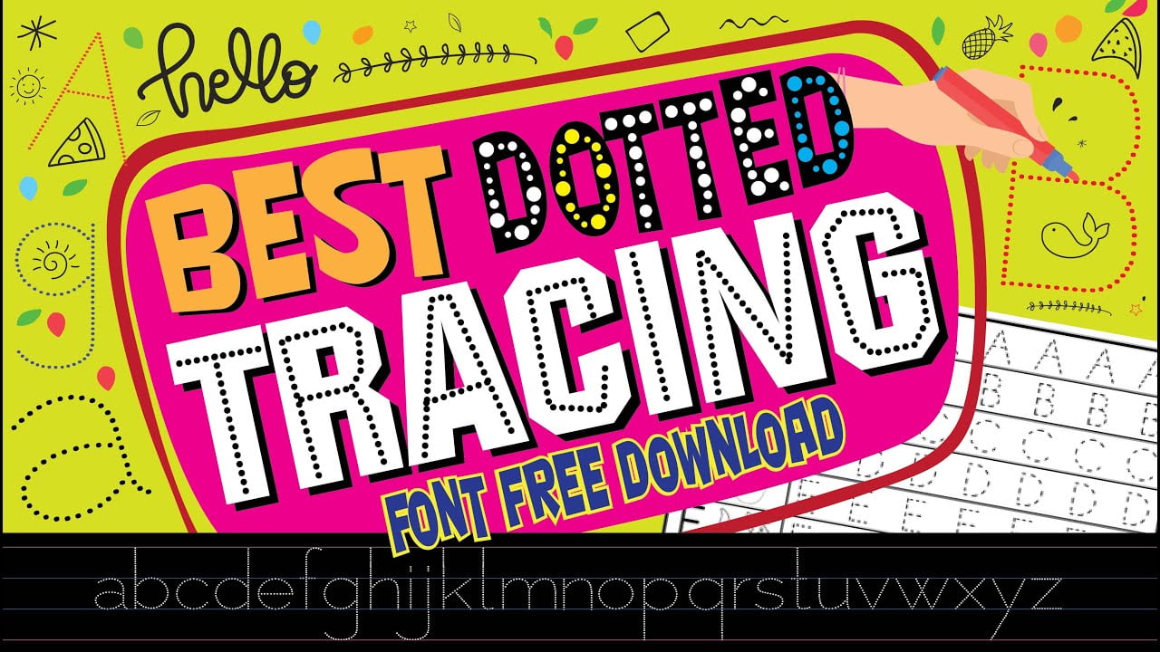 DTPtips Regular Dotted Tracing Font to create Dotted English Alphabet Worksheet for Kids Free Download Link