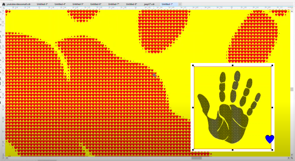 Using CorelDRAW to Create a Custom Handprint Design with Hearts