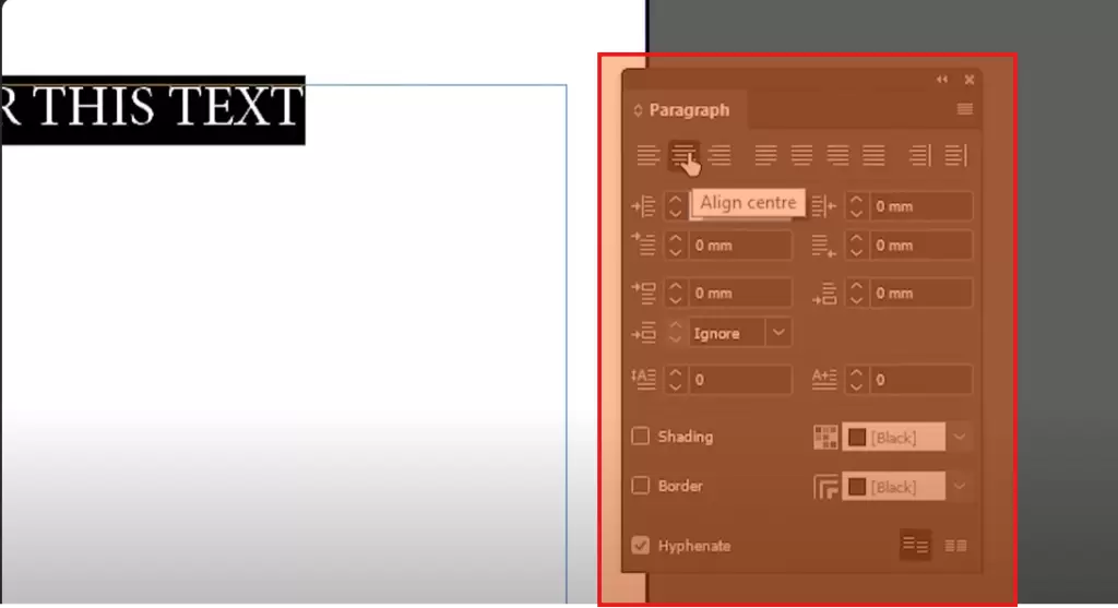 How to Center Text Horizontally and Vertically in Adobe InDesign