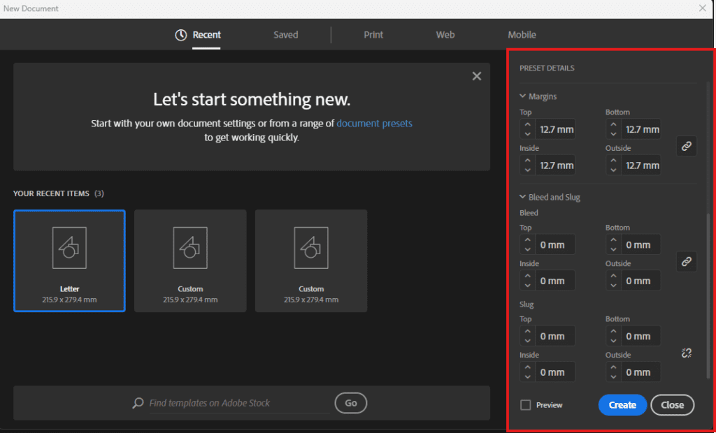 Adding Bleed and Slug