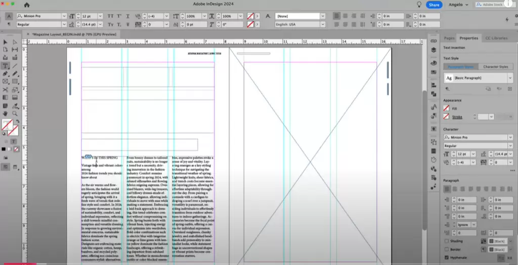 layout tips,Adobe InDesign tips,text frame options,column rules,color theme tool,drop cap nested styles,object layer options,select subject text wrap