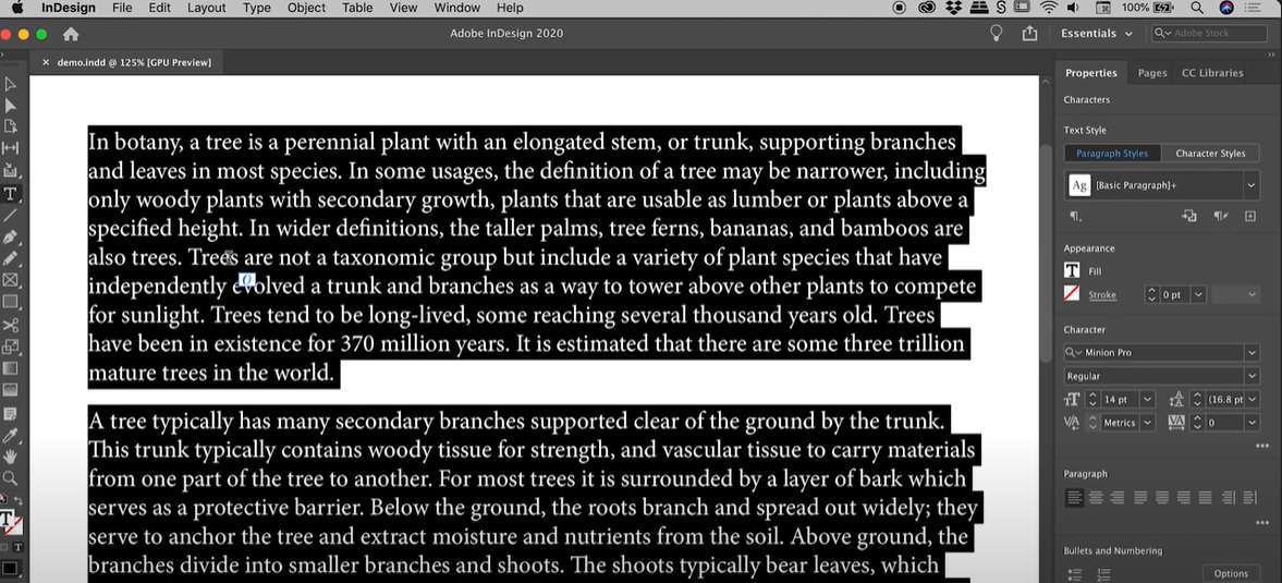 26. How to Select and Edit Paragraph Text in Adobe InDesign Using Keyboard Shortcuts