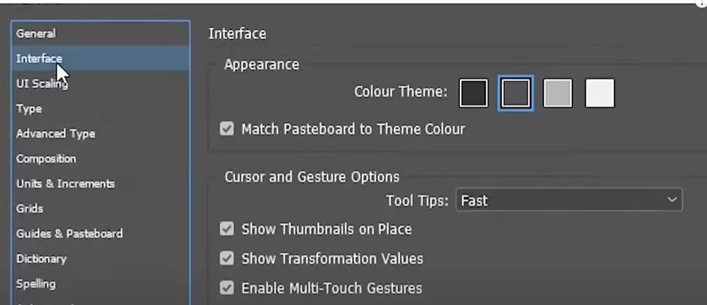 adobe indesign appearance,change interface theme indesign,interface color options,how to customize indesign interface,indesign tips and tricks,dark mode indesign,light mode indesign,user interface preferences indesign