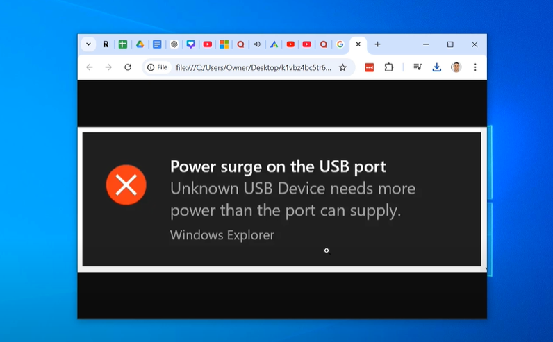 fix USB power surge error,Windows 10 USB port error,USB power management settings,device manager USB fix,prevent USB port surge error