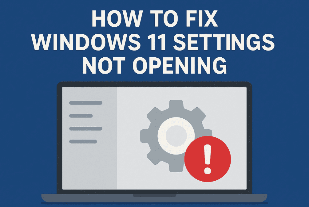 How to Fix Windows 11 Settings Not Opening (Complete Troubleshooting Guide)