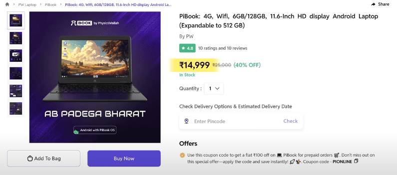 Pi Book Review: Affordable Android-Based Laptop by Physics Wallah – Worth It or Not?