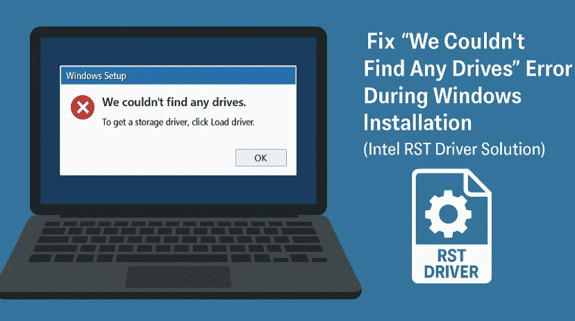 Fix “We Couldn’t Find Any Drives” Error During Windows Installation (Intel RST Driver Solution)