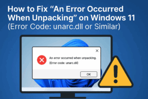 How to Fix "An Error Occurred When Unpacking" on Windows 11 (Error Code: unarc.dll or Similar)