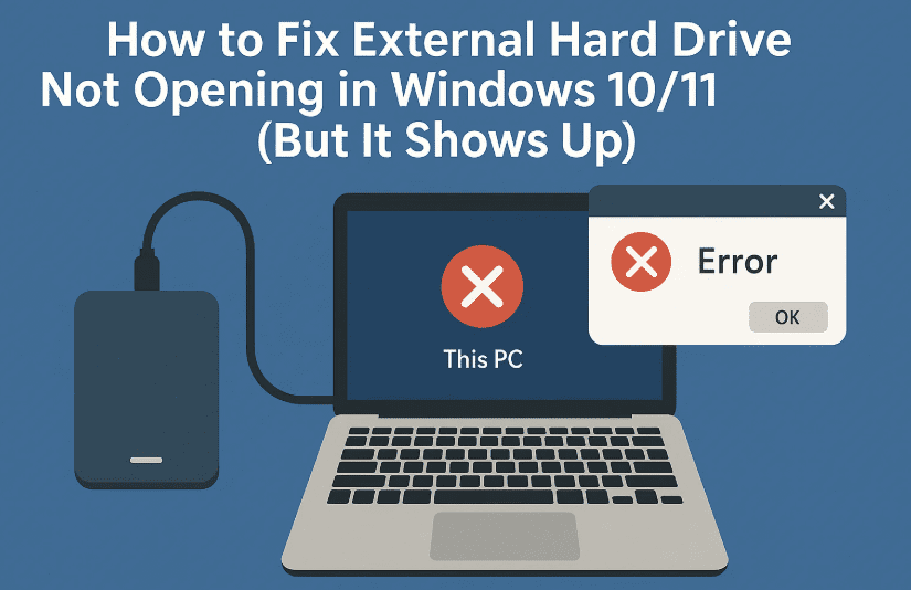 How to Fix External Hard Drive Not Opening in Windows 10/11 (But It Shows Up)