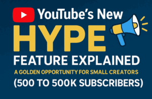 YouTube’s New “Hype” Feature Explained: A Golden Opportunity for Small Creators (500 to 500K Subscribers)