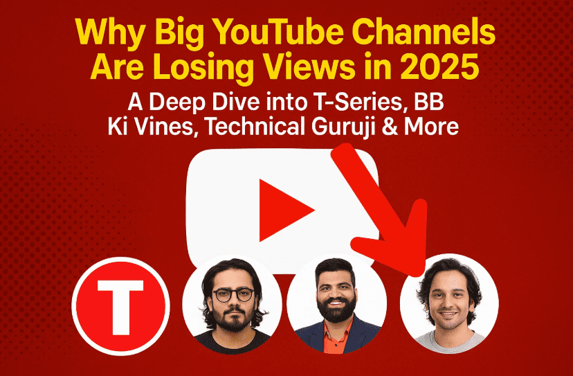 Why Big YouTube Channels Are Losing Views in 2025 – A Deep Dive into T-Series, BB Ki Vines, Technical Guruji & More