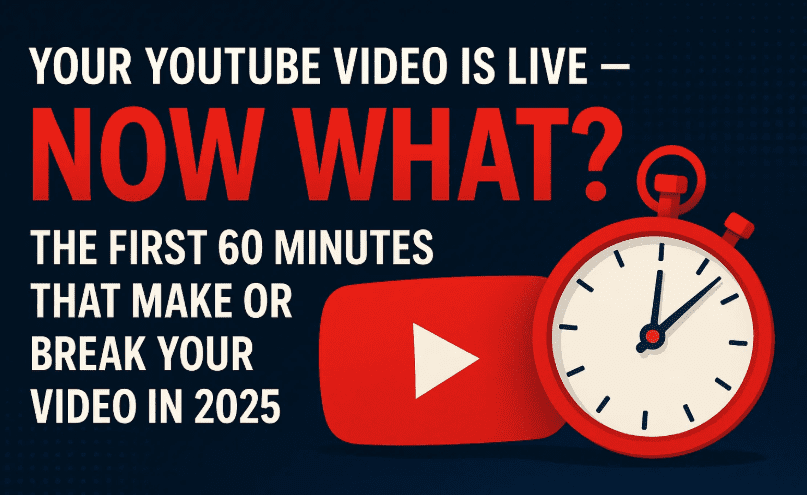 Your YouTube Video is Live – Now What? The First 60 Minutes That Make or Break Your Video in 2025
