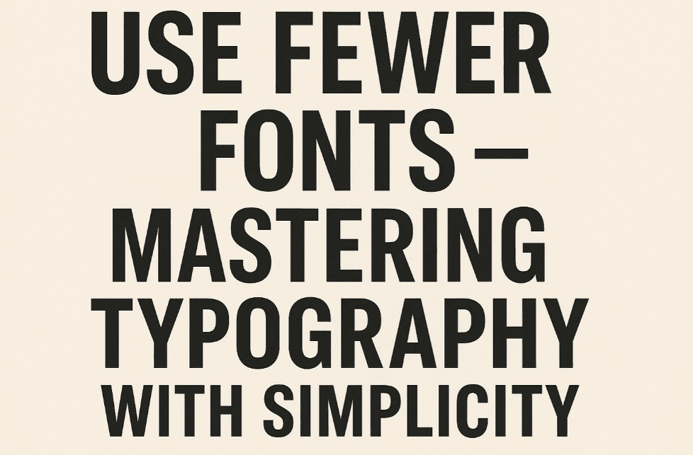 Use Fewer Fonts – Mastering Typography with Simplicity