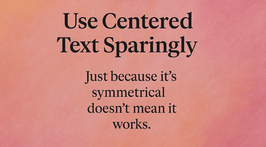 Use Centered Text Sparingly – Just Because It’s Symmetrical Doesn’t Mean It Works