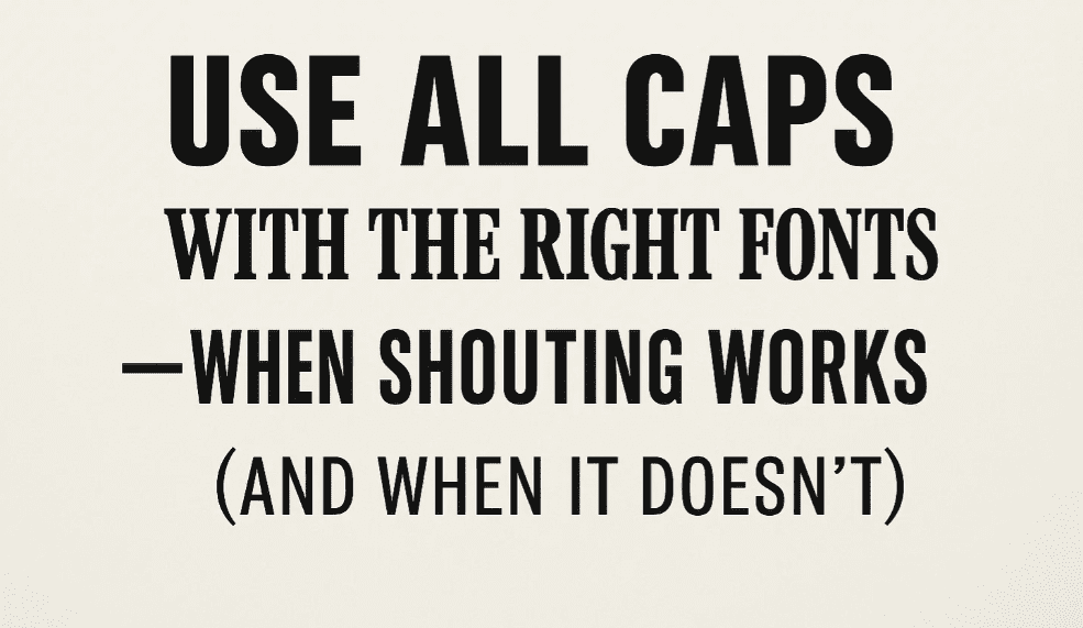 Use All Caps with the Right Fonts – When Shouting Works (and When It Doesn't)