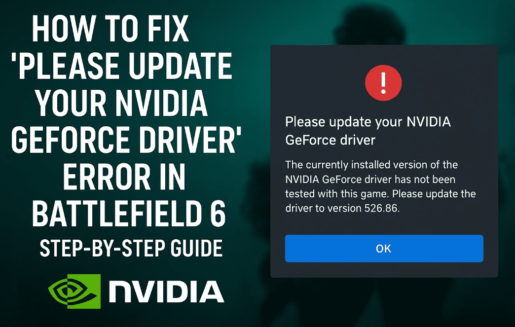 How to Fix “Please Update Your Nvidia GeForce Driver” Error in Battlefield 6 – Step-by-Step Guide