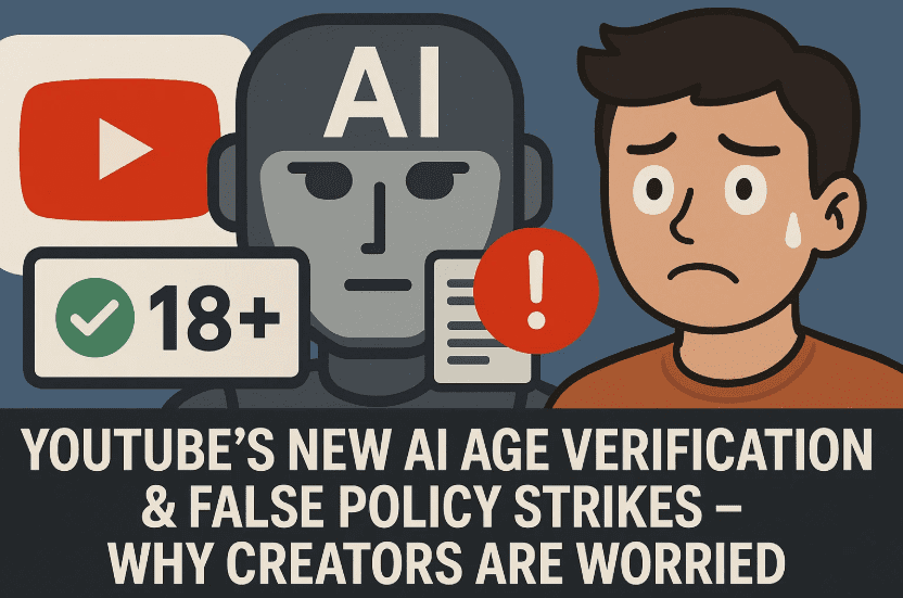 YouTube’s New AI Age Verification & False Policy Strikes – Why Creators Are Worried
