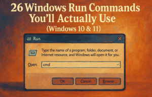 26 Windows Run Commands You’ll Actually Use (Windows 10 & 11) — Pro Guide with TOC, Icons, and Clear Steps