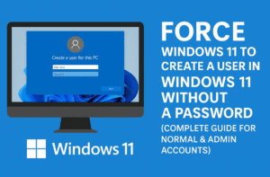 👤 Force Windows 11 to Create a User in Windows 11 Without a Password (Complete Guide for Normal & Admin Accounts)