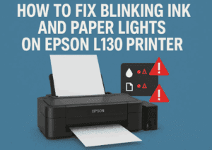 🖨️ How to Fix Blinking Ink and Paper Lights on Epson L130 Printer (Waste Ink Pad Counter Reset Guide)