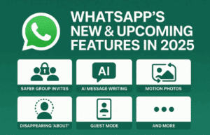WhatsApp’s New & Upcoming Features in 2025: Safer Group Invites, AI Message Writing, Motion Photos, Disappearing “About,” Guest Mode, and More
