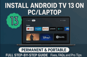 Install Android TV 13 on PC/Laptop (Permanent & Portable) — Full Step-by-Step Guide with Fixes, FAQs, and Pro Tips