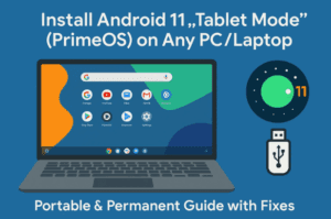 🛠️ Install Android 11 “Tablet Mode” (PrimeOS) on Any PC/Laptop — Portable & Permanent Guide with Fixes & FAQs