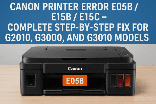 🖨️ Canon Printer Error E05B / E15B / E15C – Complete Step-by-Step Fix for G2010, G3000, and G3010 Models