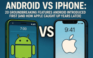 Android vs iPhone, Android features first, iOS comparison, mobile technology history, smartphone innovation, Android timeline, Apple vs Android, Android customization, Android vs iOS features