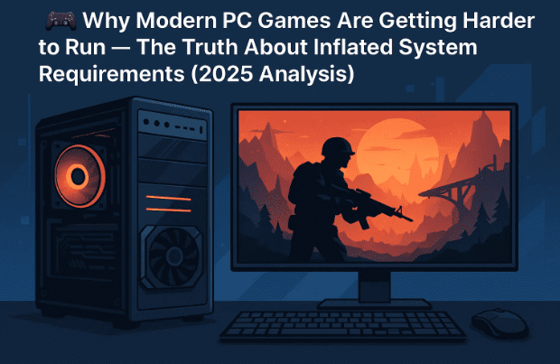 🎮 Why Modern PC Games Are Getting Harder to Run — The Truth About Inflated System Requirements (2025 Analysis)