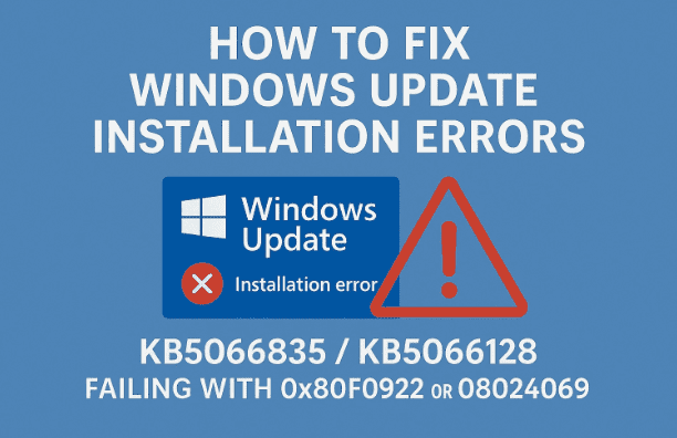 How to Fix Windows Update Installation Errors: KB5066835 / KB5066128 Failing with 0x800F0922 or 0x80240069