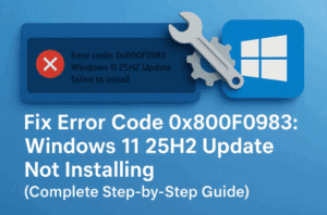 🛠 Fix Error Code 0x800F0983: Windows 11 25H2 Update Not Installing (Complete Step-by-Step Guide)