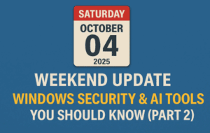 🎮 Saturday, October 04, 2025 – Weekend Update: Windows Security & AI Tools You Should Know (Part 2)