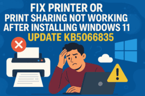 Fix Printer or Print Sharing Not Working After Installing Windows 11 Update KB5066835 🖨️