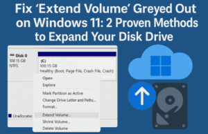 🧠 Fix “Extend Volume” Greyed Out on Windows 11: 2 Proven Methods to Expand Your Disk Drive