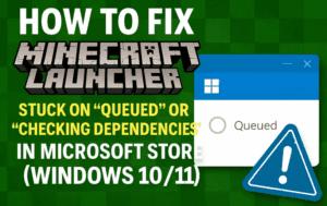 🧱 How To Fix Minecraft Launcher Stuck on “Queued” or “Checking Dependencies” in Microsoft Store (Windows 10/11)