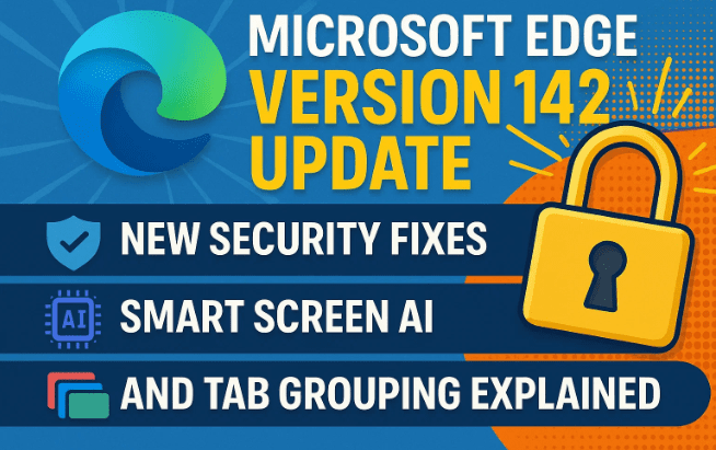 🌐 Microsoft Edge Version 142 Update — New Security Fixes, Smart Screen AI, and Tab Grouping Explained