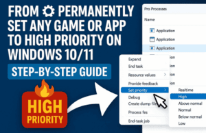 ⚙️ Permanently Set Any Game or App to High Priority on Windows 10/11 — Step-by-Step Guide